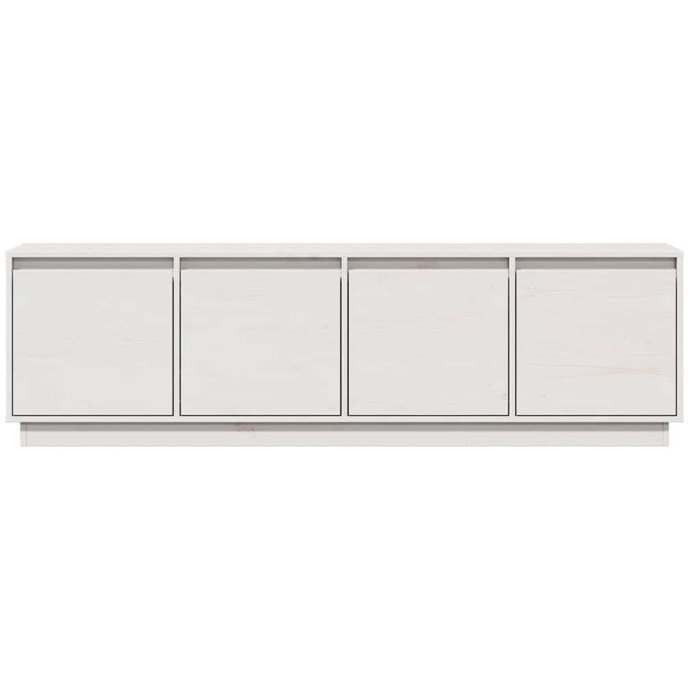 vidaXL 4 Door White Solid Pine Wood TV Cabinet Image 4