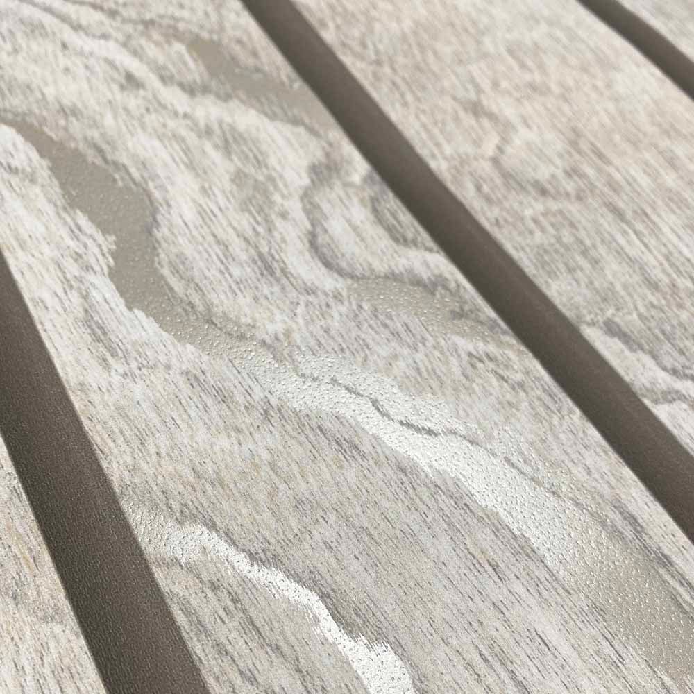 Muriva Woodgrain Panel Natural Wallpaper Image 3