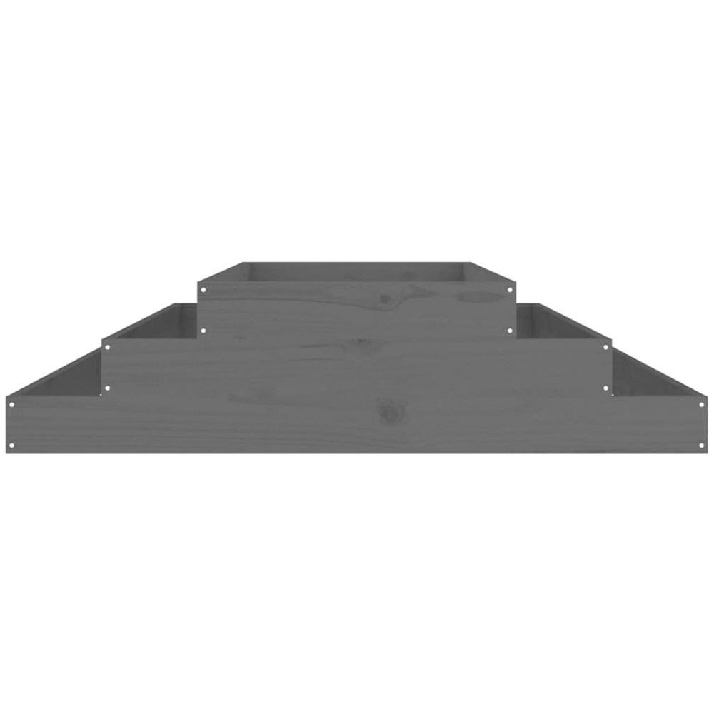 vidaXL Grey Solid Pine Wood Stair-Step Design Garden Planter 27 x 110 x 110cm Image 3