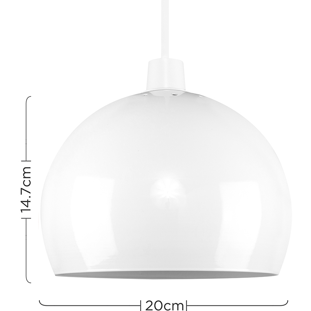 ValueLights White Arco Mini Metal Pendant Light Shade Image 8