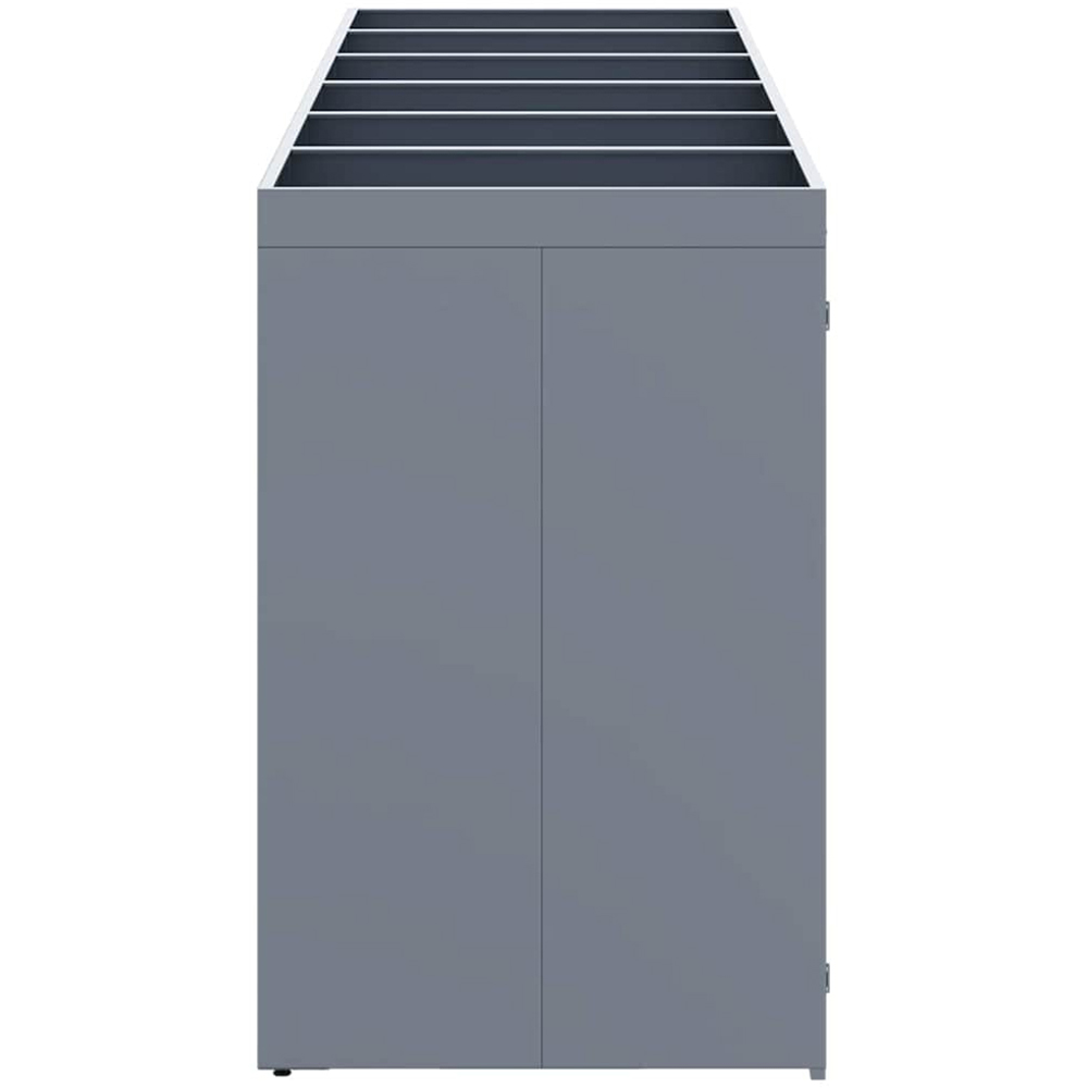 vidaXL Light Grey 6 Wheelie Bin Storage Shed with Planter Roof Image 5