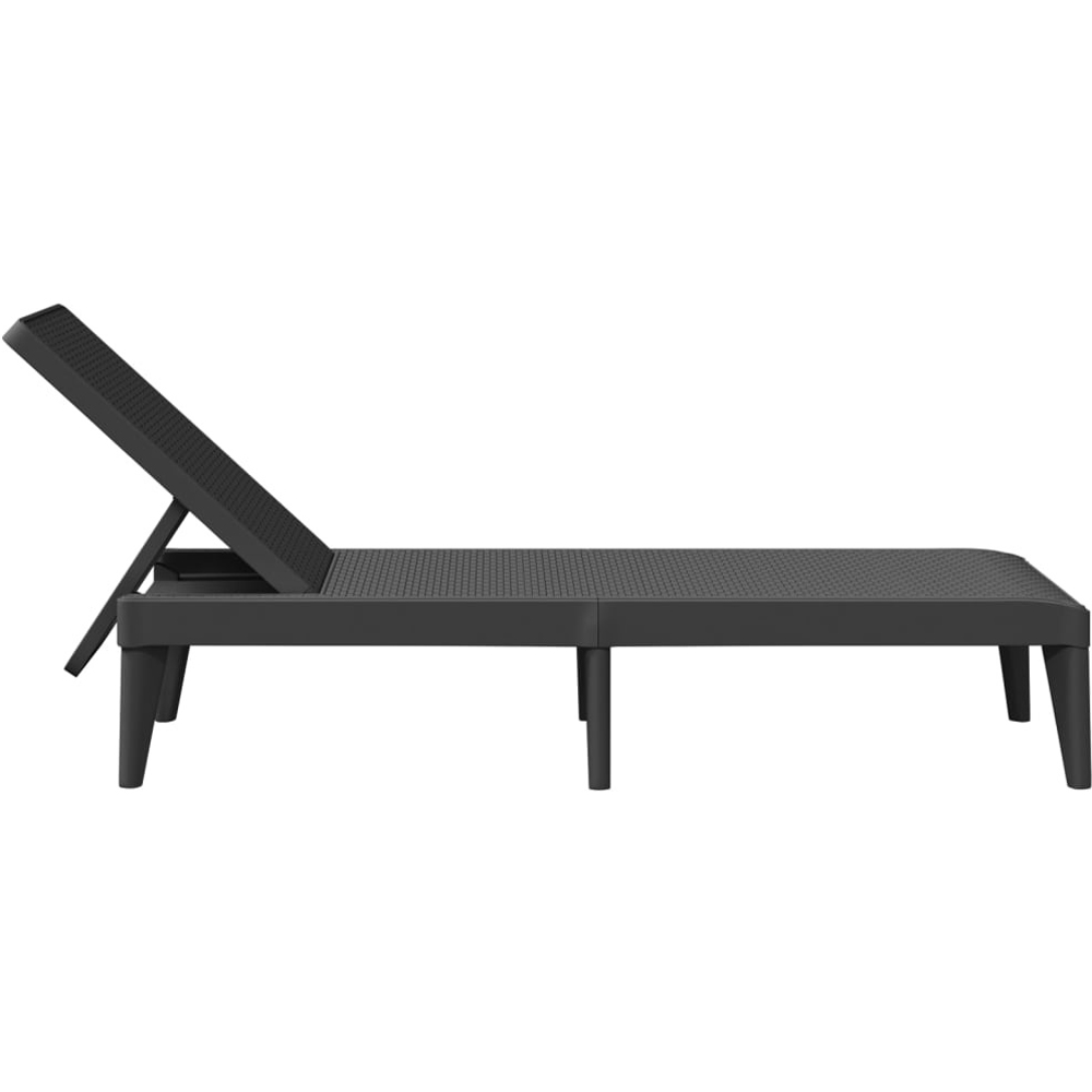 Walplus Anthracite Rattan 4 Position Adjustable Sun Lounger Image 5