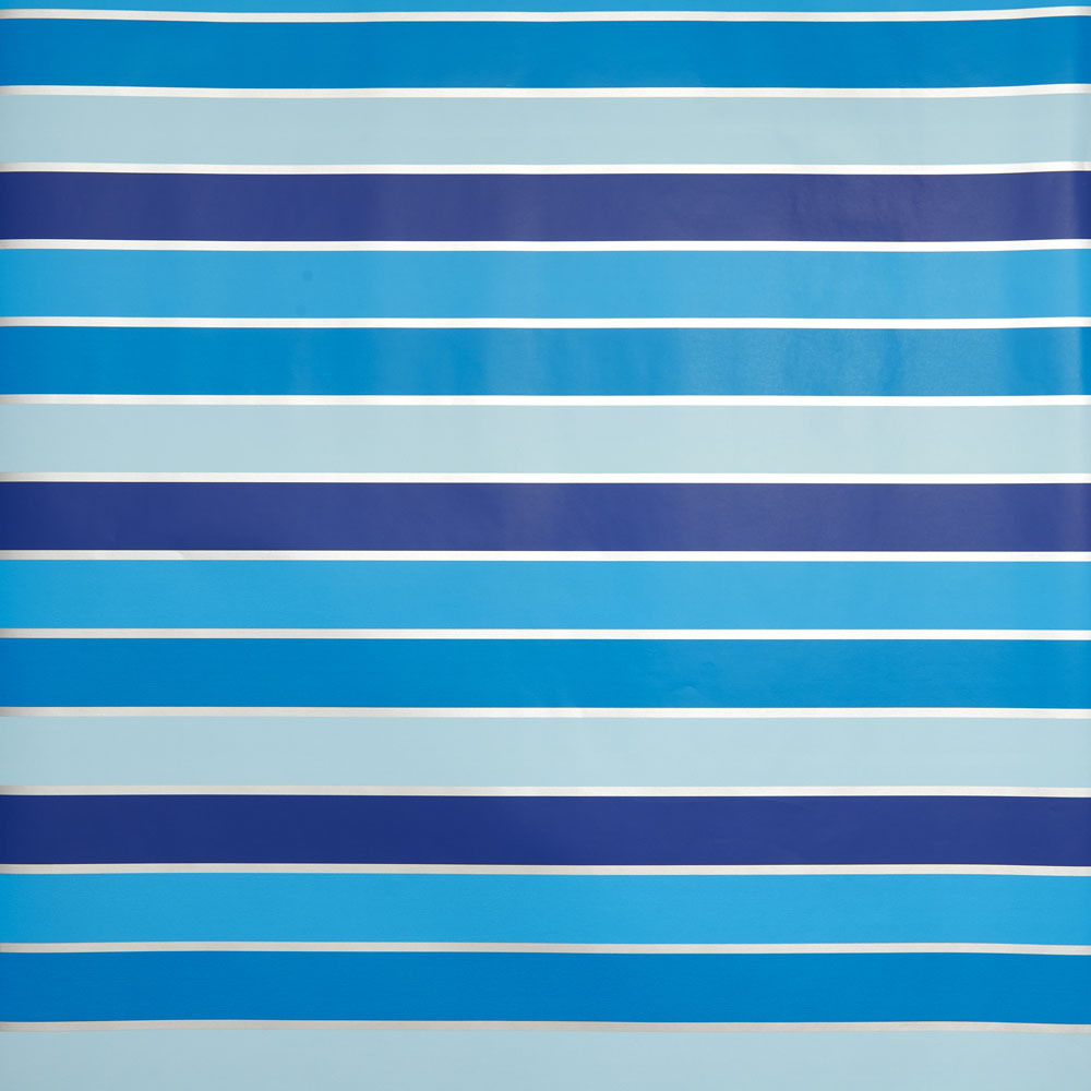 Wilko 3m Blue Stripe Roll Wrap Image 1