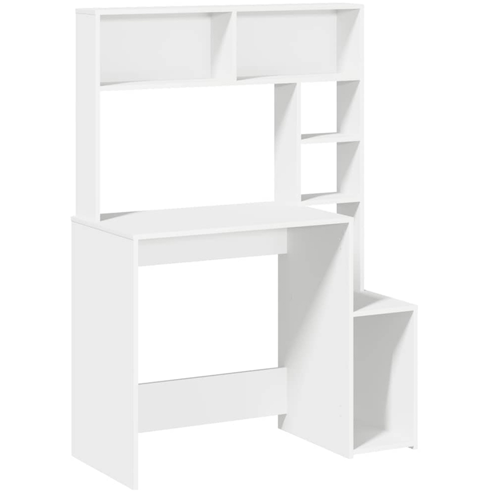 vidaXL 6 Shelf Study Desk White Image 2