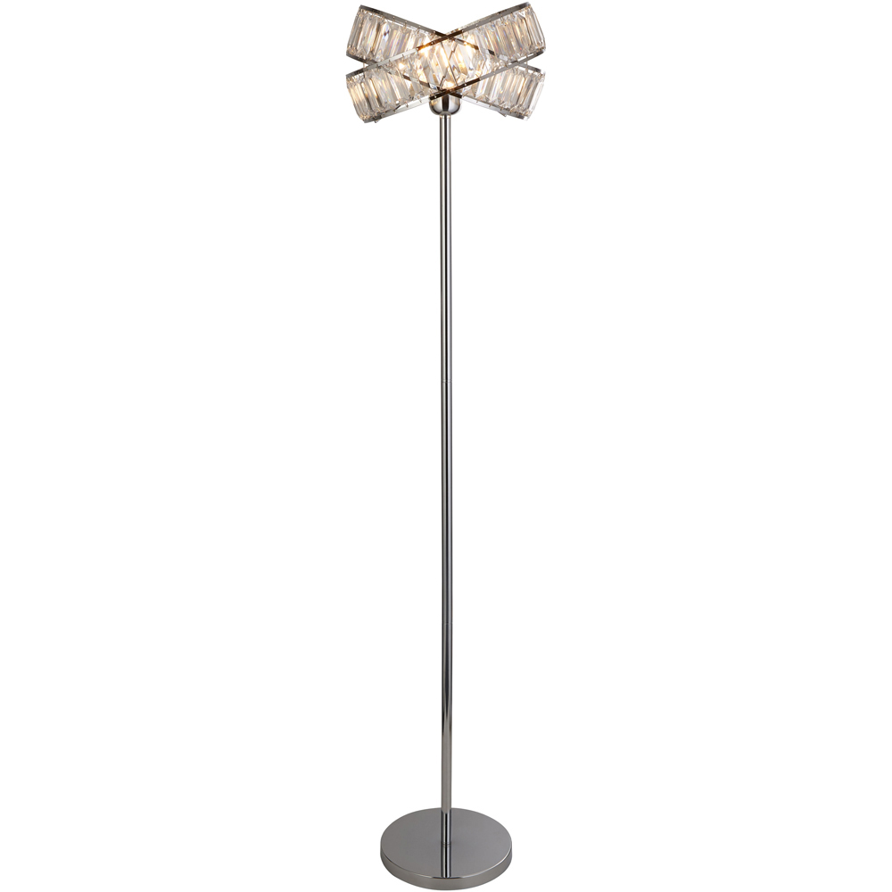 Lighting Collection Jarell Chrome and Clear Acrylic Floor Lamp Image 3