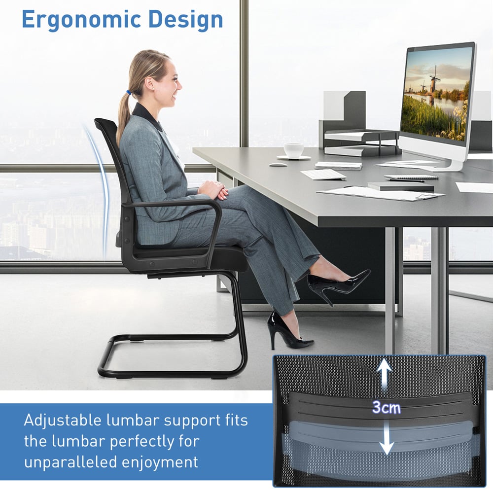 Costway Black Mesh Back Office Chair Image 8