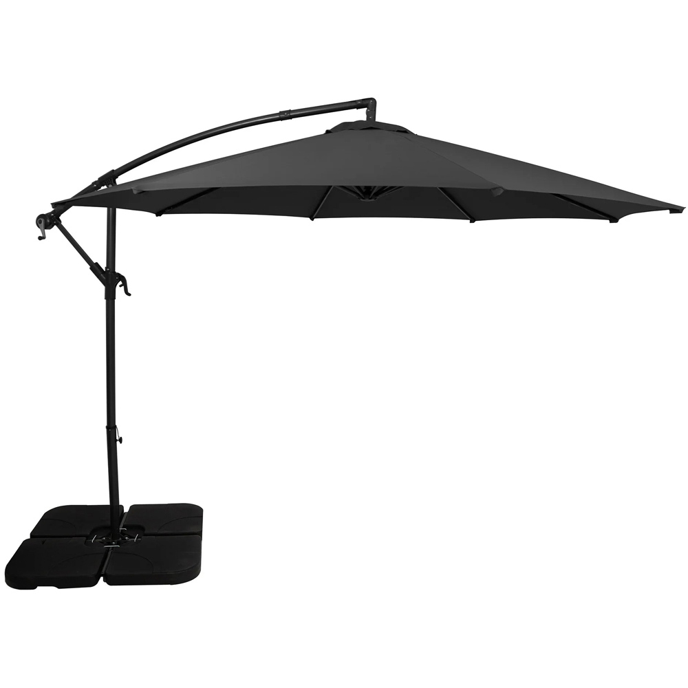 MonsterShop Grey Cantilever Parasol with Square Base 3m Image 1