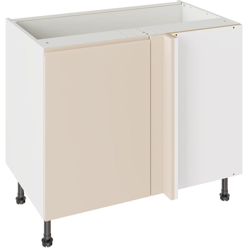 Kitchen Kit J-Pull Gloss Cashmere Blind Corner Base Kitchen Cabinet Flatpack 1000mm Image 1