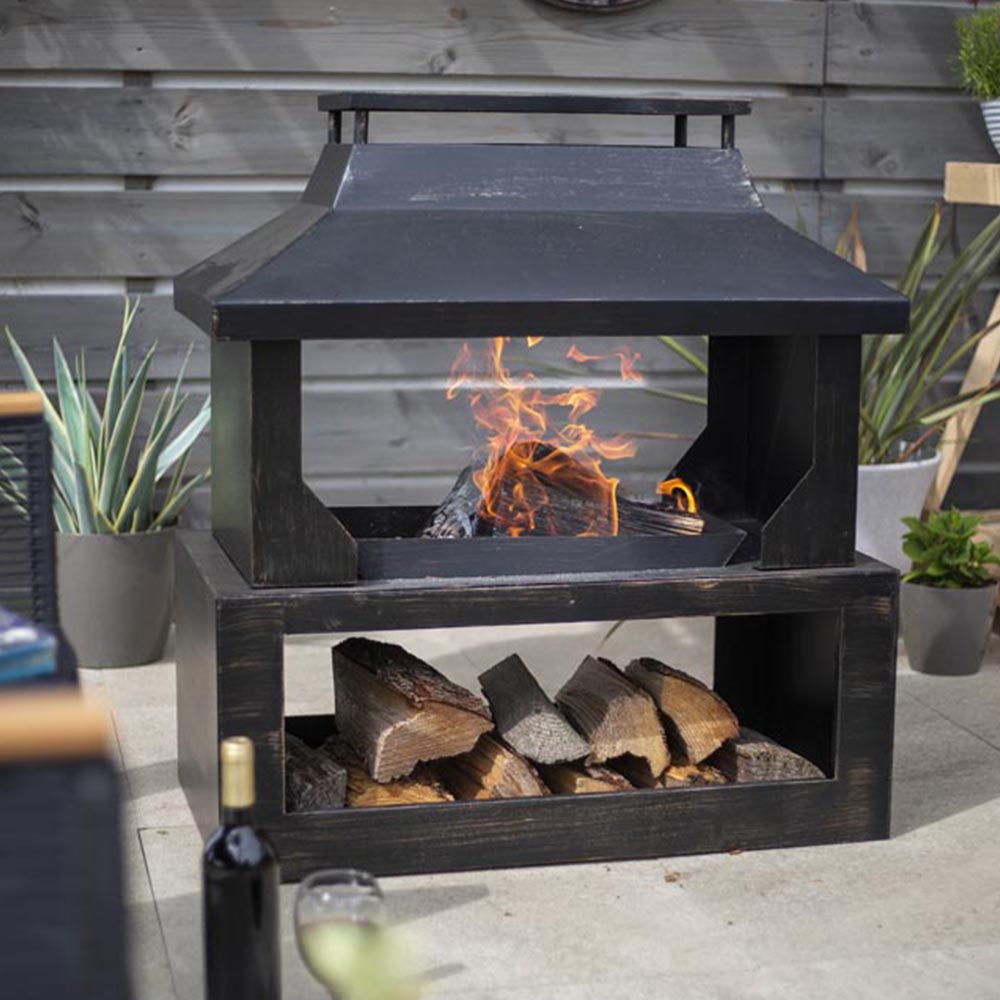 La Hacienda Stonehurst Steel Outdoor Fireplace Image 5
