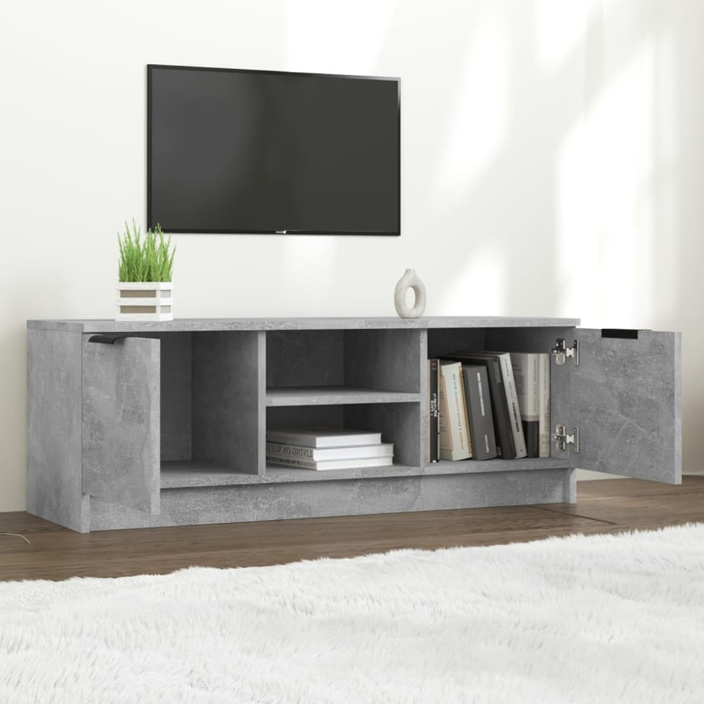 vidaXL 2 Drawer 2 Shelf Concrete Grey TV Cabinet Image 5