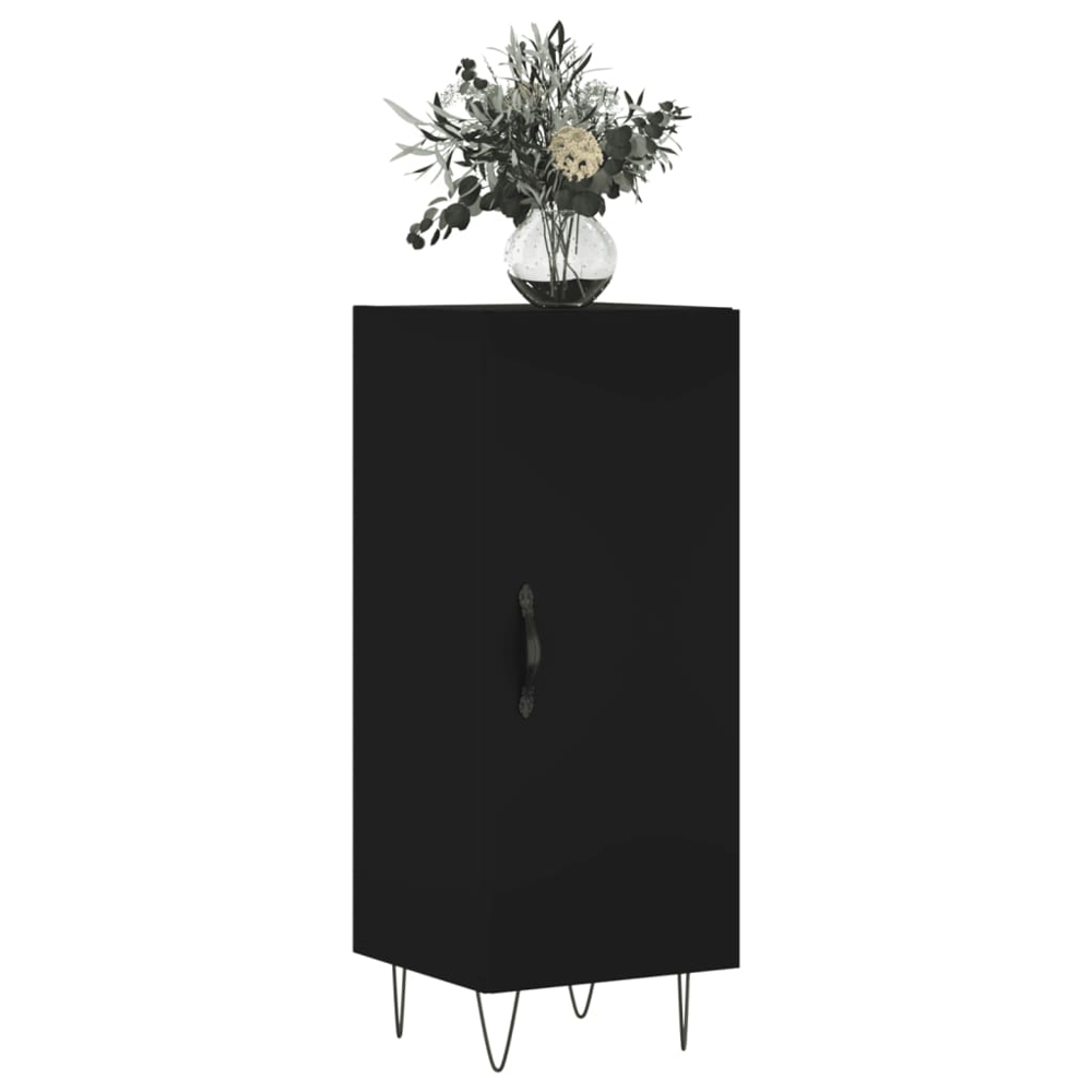vidaXL Single Door Black Wooden Sideboard Image 3