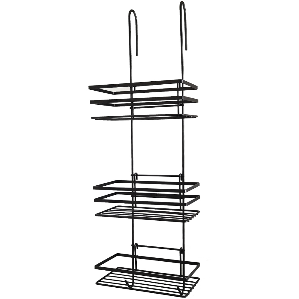 House of Home Black 3-Tier Shower Caddy Image 1