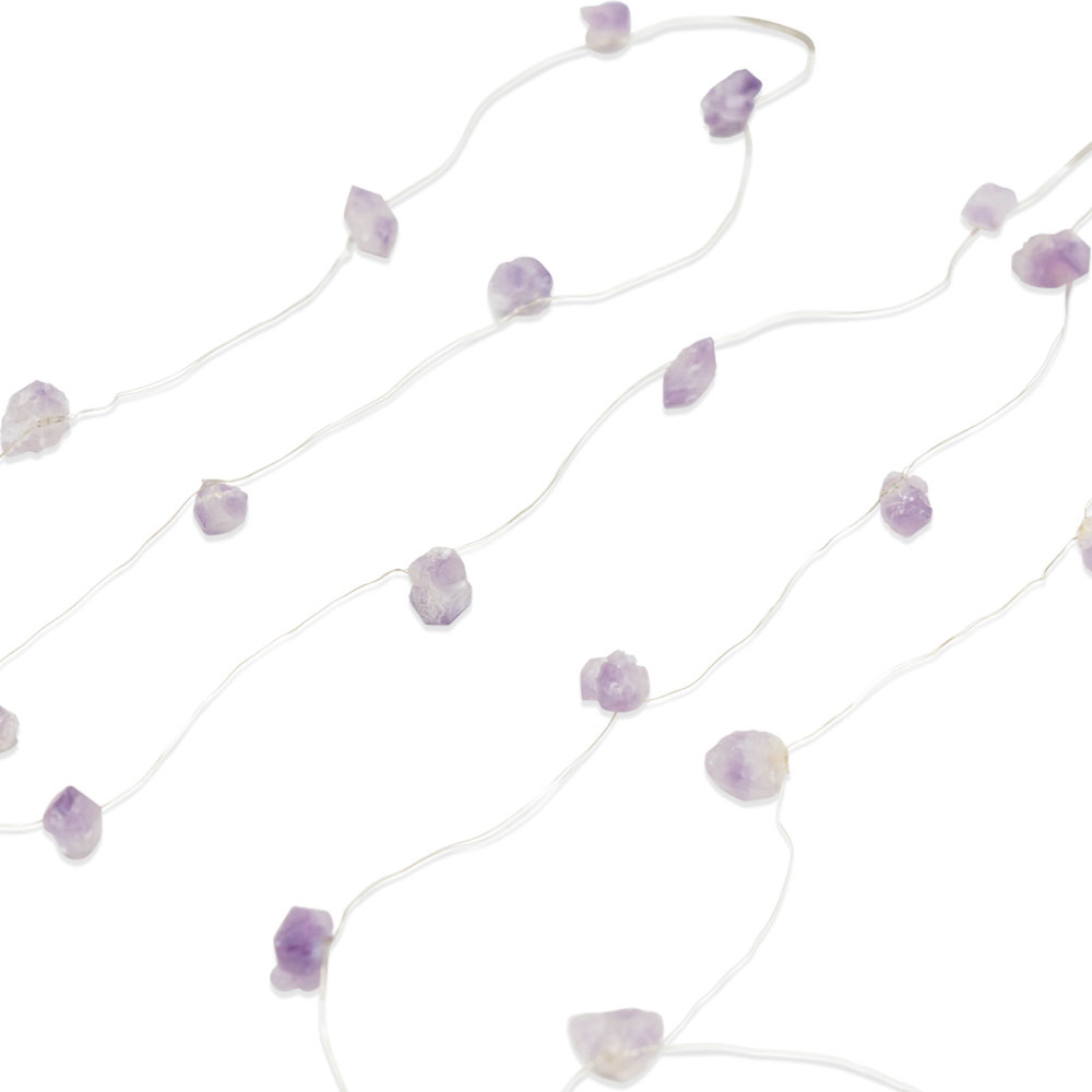 ValueLights Crystal Wellness 2.3m Amythest LED Fairy String Light Image 2