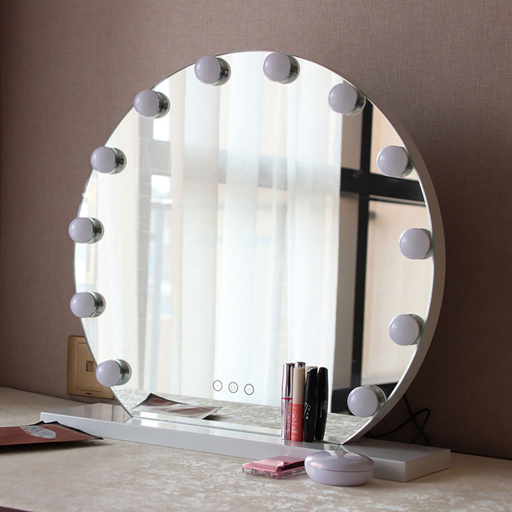 Living and Home LED Lighted White Makeup Vanity Mirror with Smart Sensor Screen Image 5