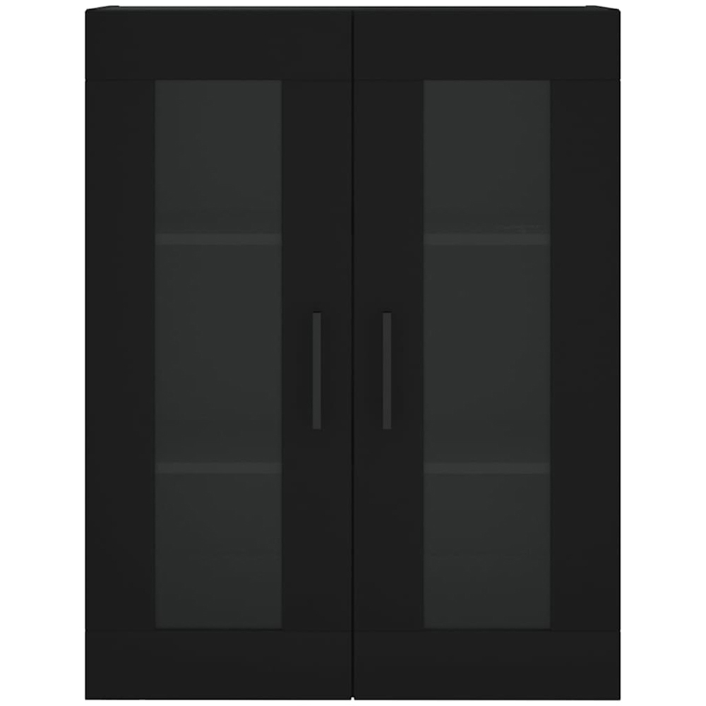 vidaXL 2 Glass Door Black Wall Mounted Cabinet 2 Pack Image 7