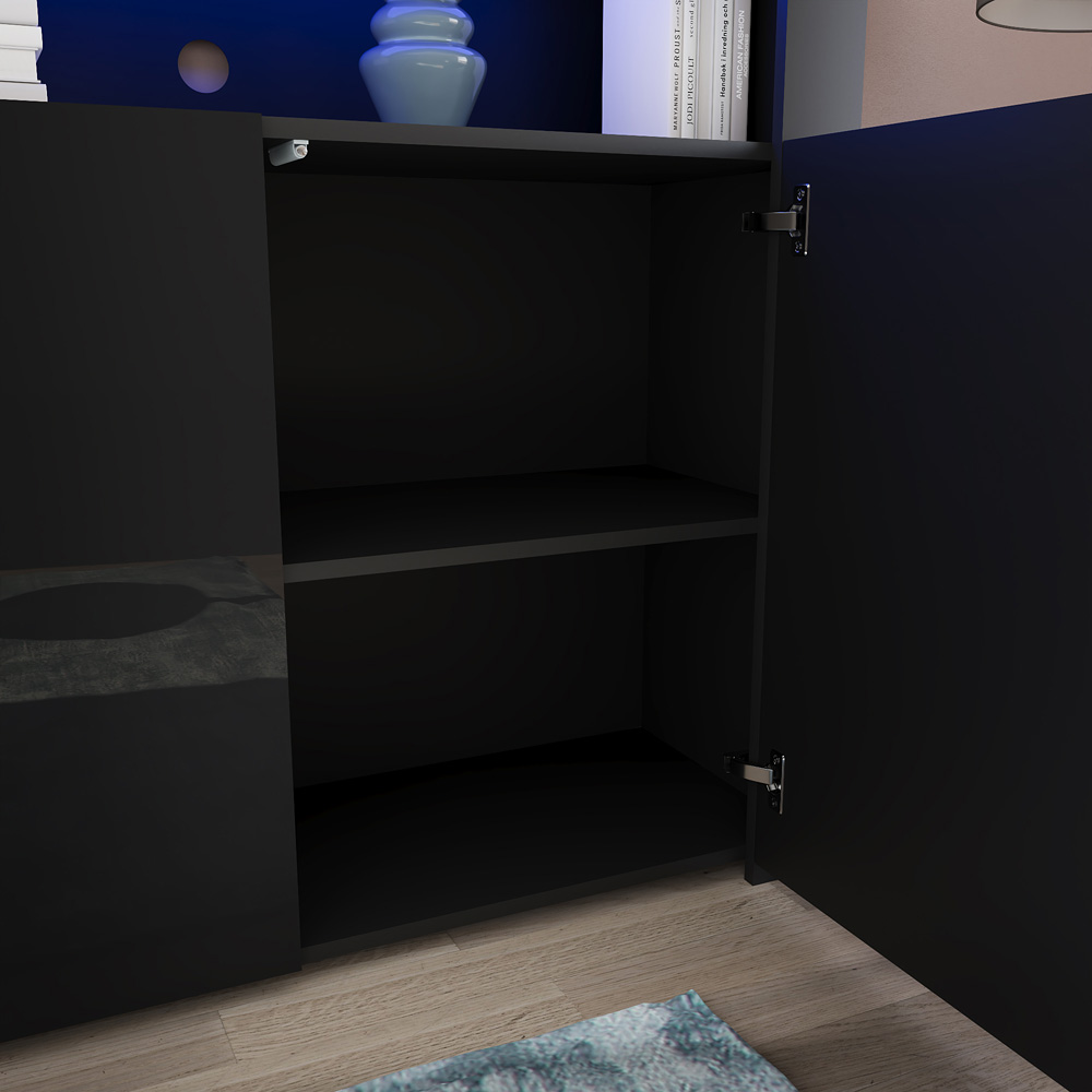 Vida Designs Nova 2 Door Black LED Sideboard Image 5