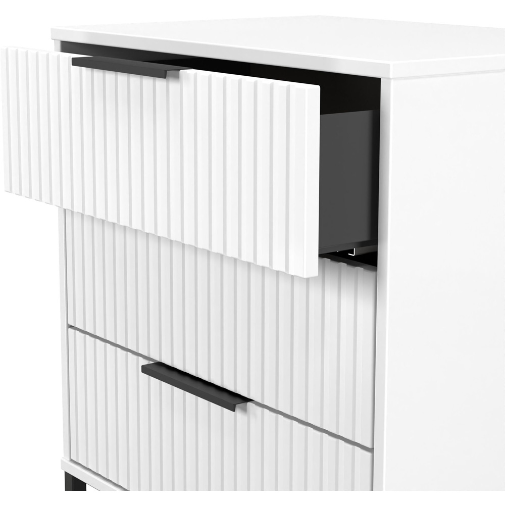 Crowndale Fluted 3 Drawer White Matt Midi Chest of Drawers Ready Assembled Image 6