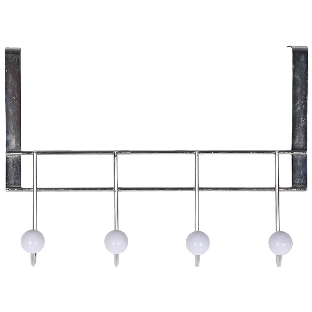 Decorails Silver and Chrome 4 Hook Hanging Rail Image