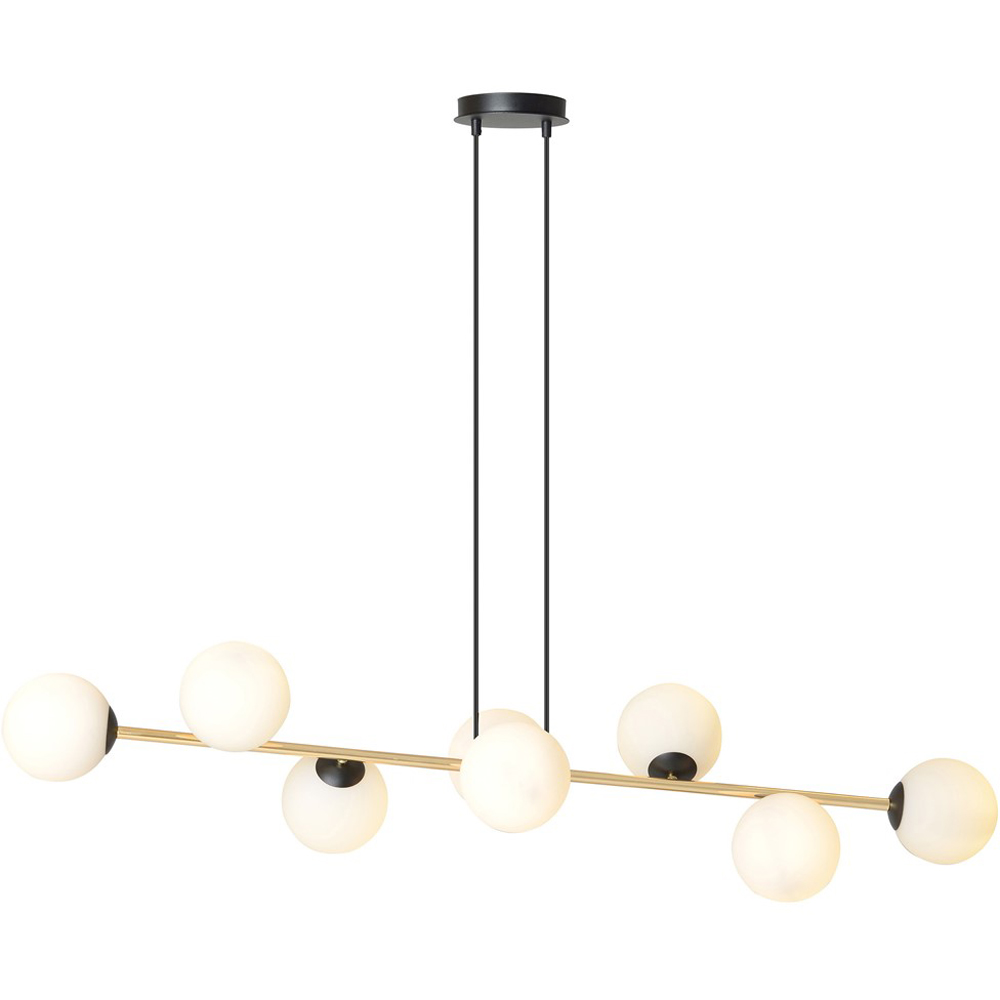 Emibig Gravity 8 Light White Shade Black and Gold E14 Ceiling Pendant Light Image 3