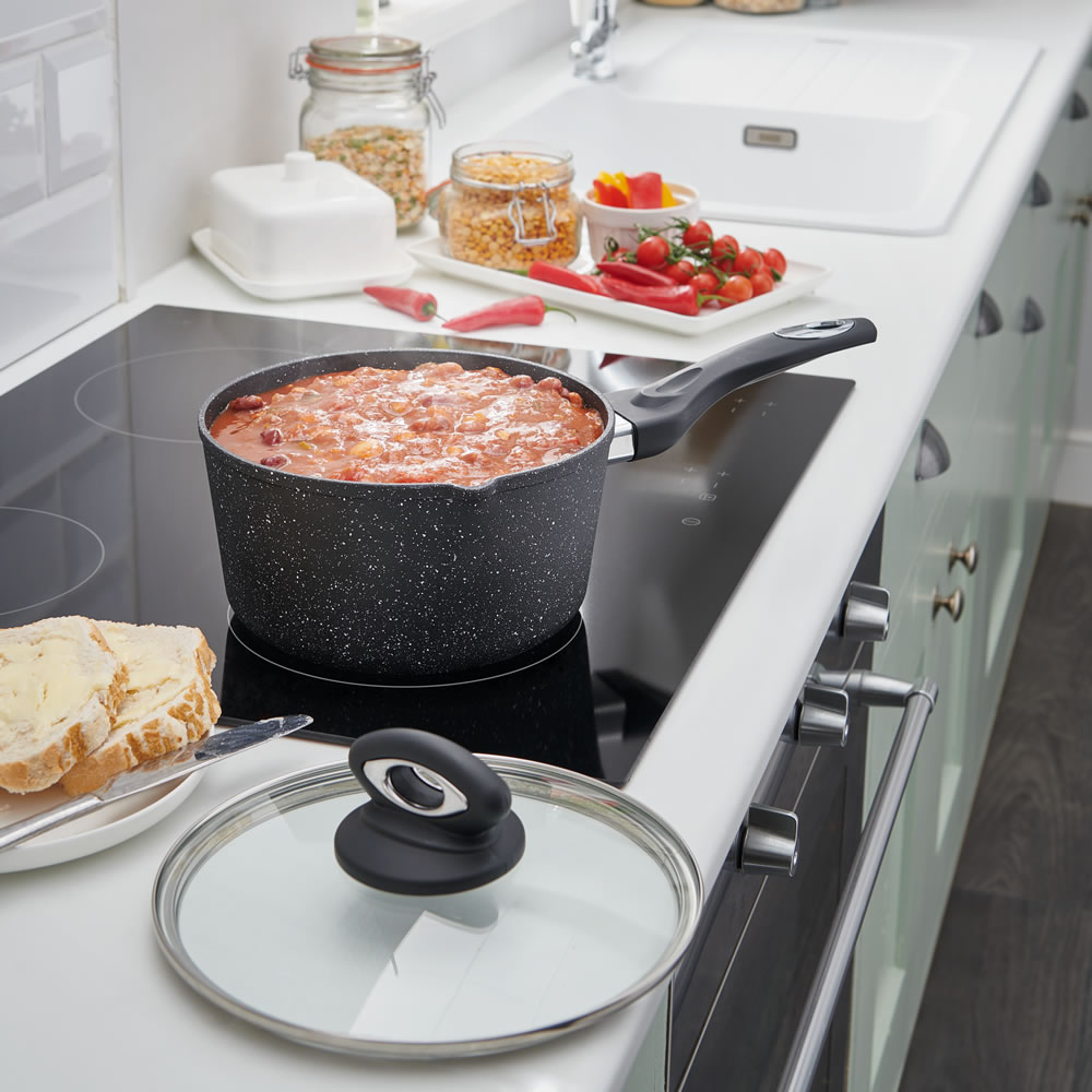 Wilko 16cm Aluminium Shot Blast Saucepan Wilko