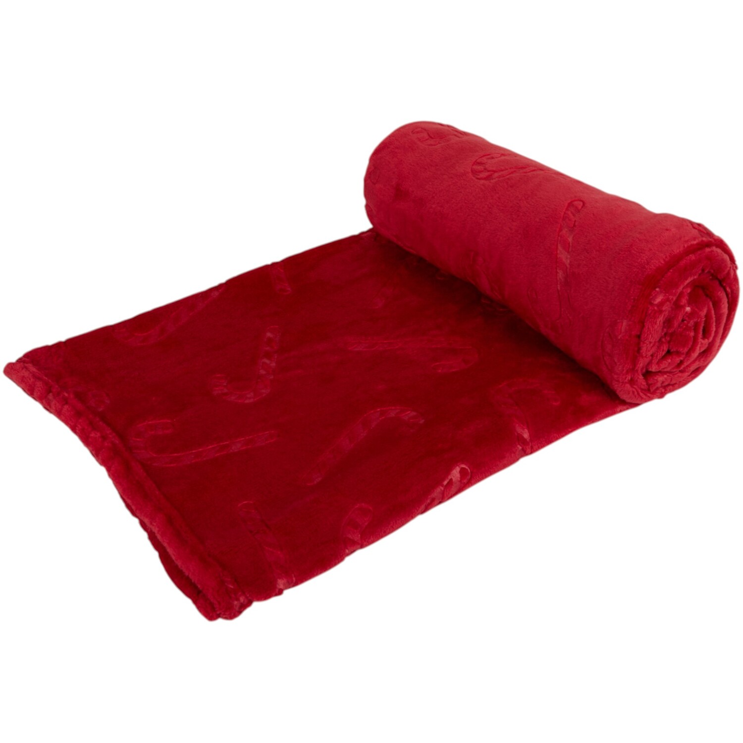 Candy Cane Embossed Throw Red Image 2