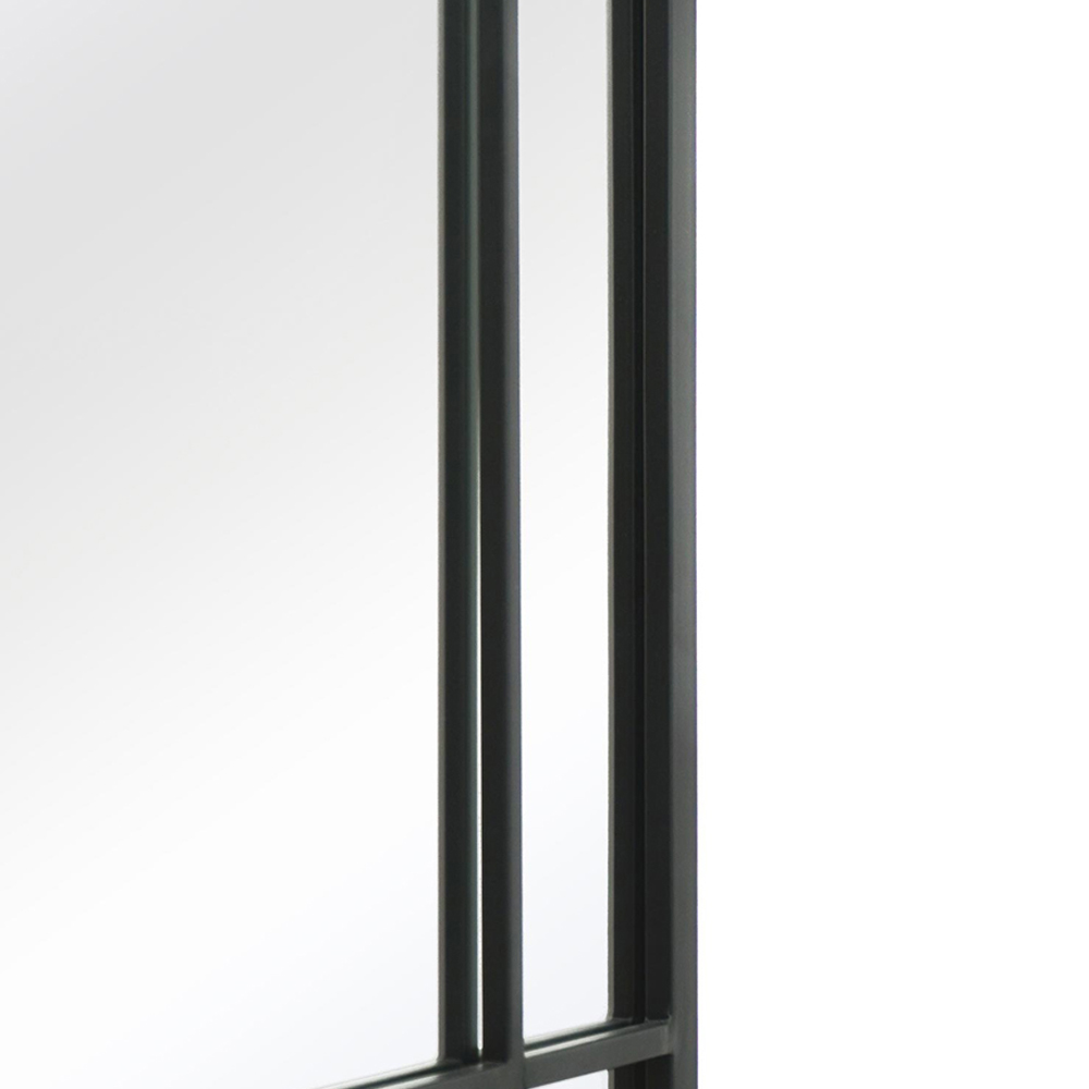 MirrorOutlet The Tabula Black Metal Framed Window Wall Mirror 180 x 90cm Image 5
