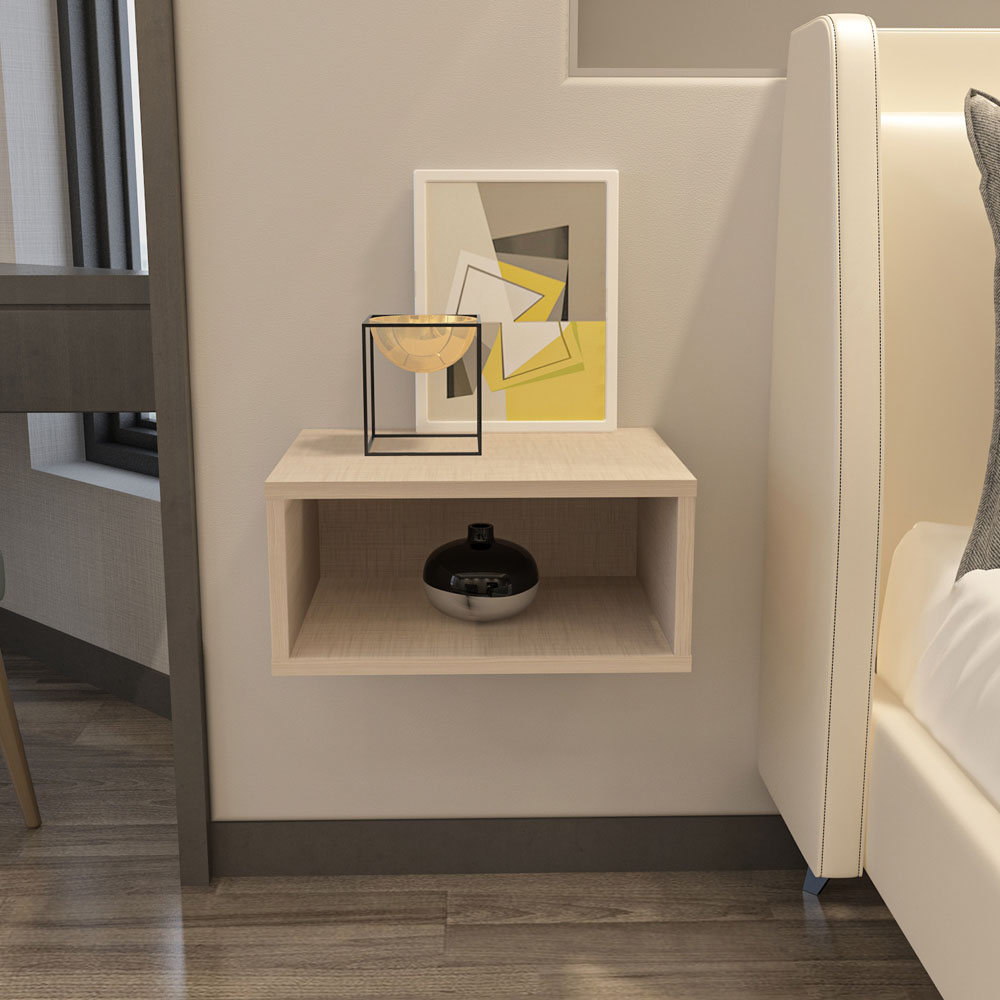 Decorotika Dora Single Shelf Cottonbeige Floating Bedside Table Image 6
