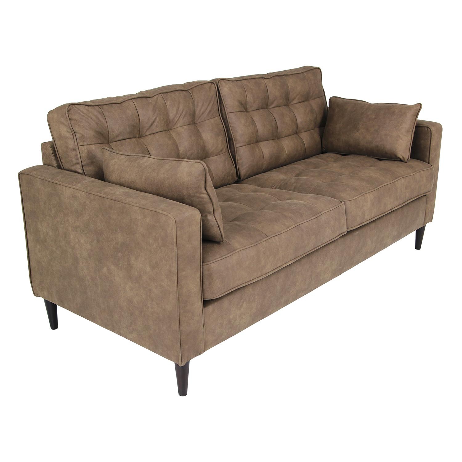 Anabelle 3 Seater Brown Fabric Sofa Image 3