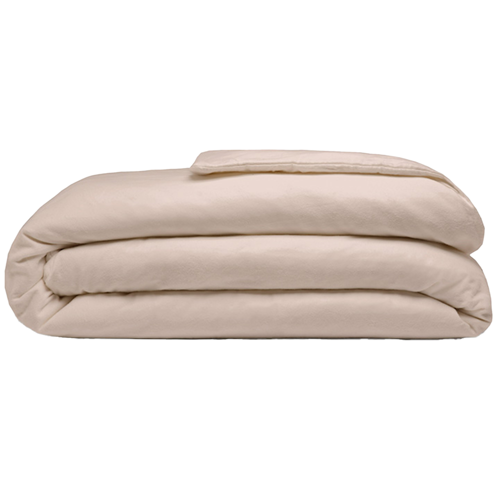 Serene Single Cream Brushed Cotton Duvet Cover Image 1