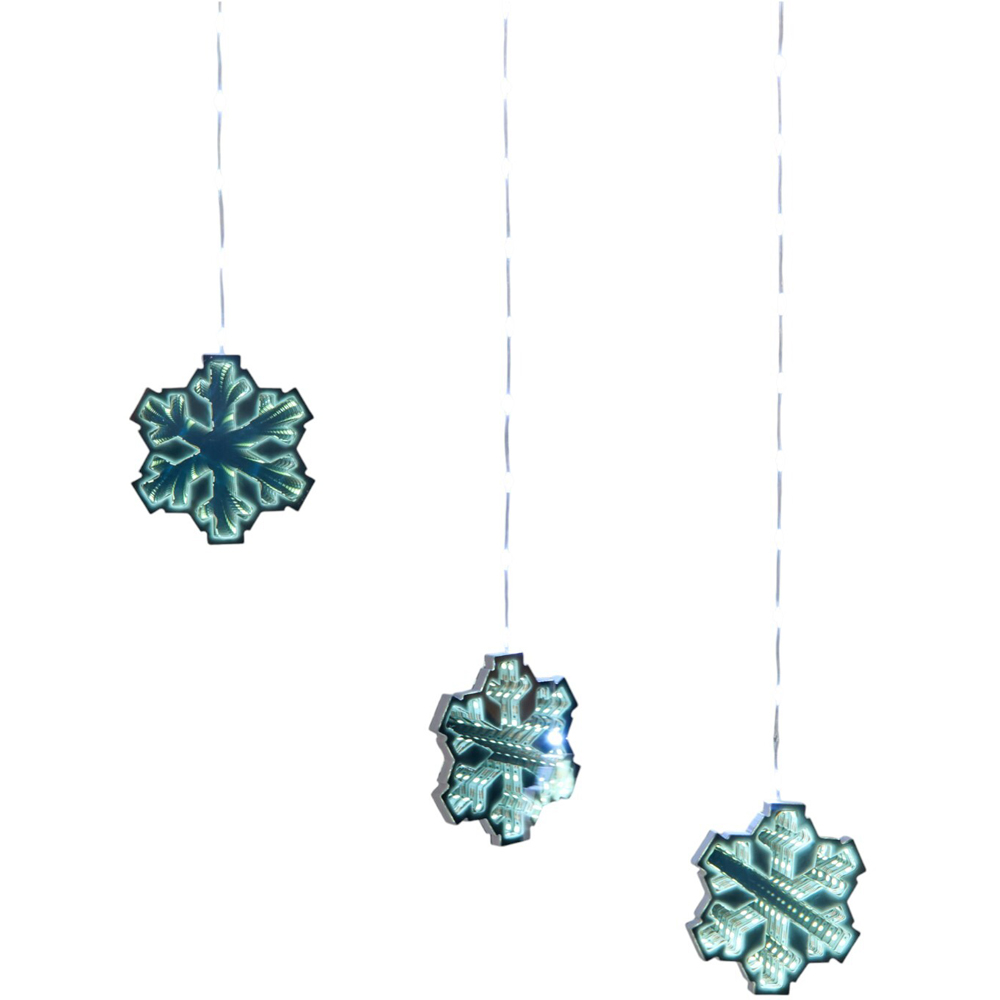 9 Piece Snowflake Infinity Curtain LightsBlue Image 4
