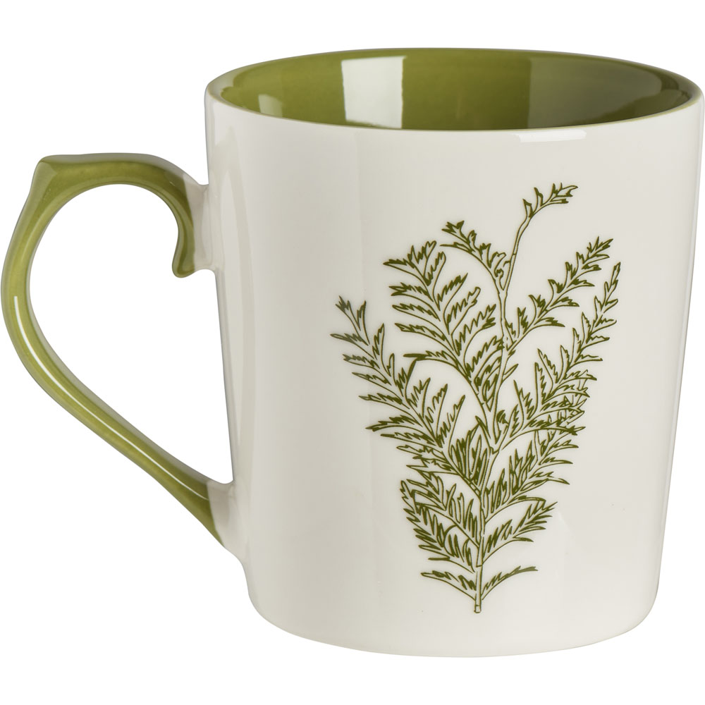 Wilko Green and White Footed Foliage Mug Image 4