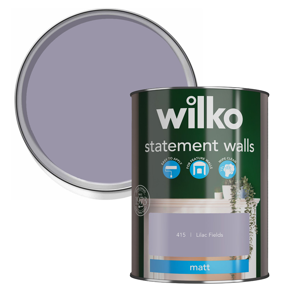 Wilko Statement Walls Lilac Fields Matt Emulsion Paint 1.25L Image 1