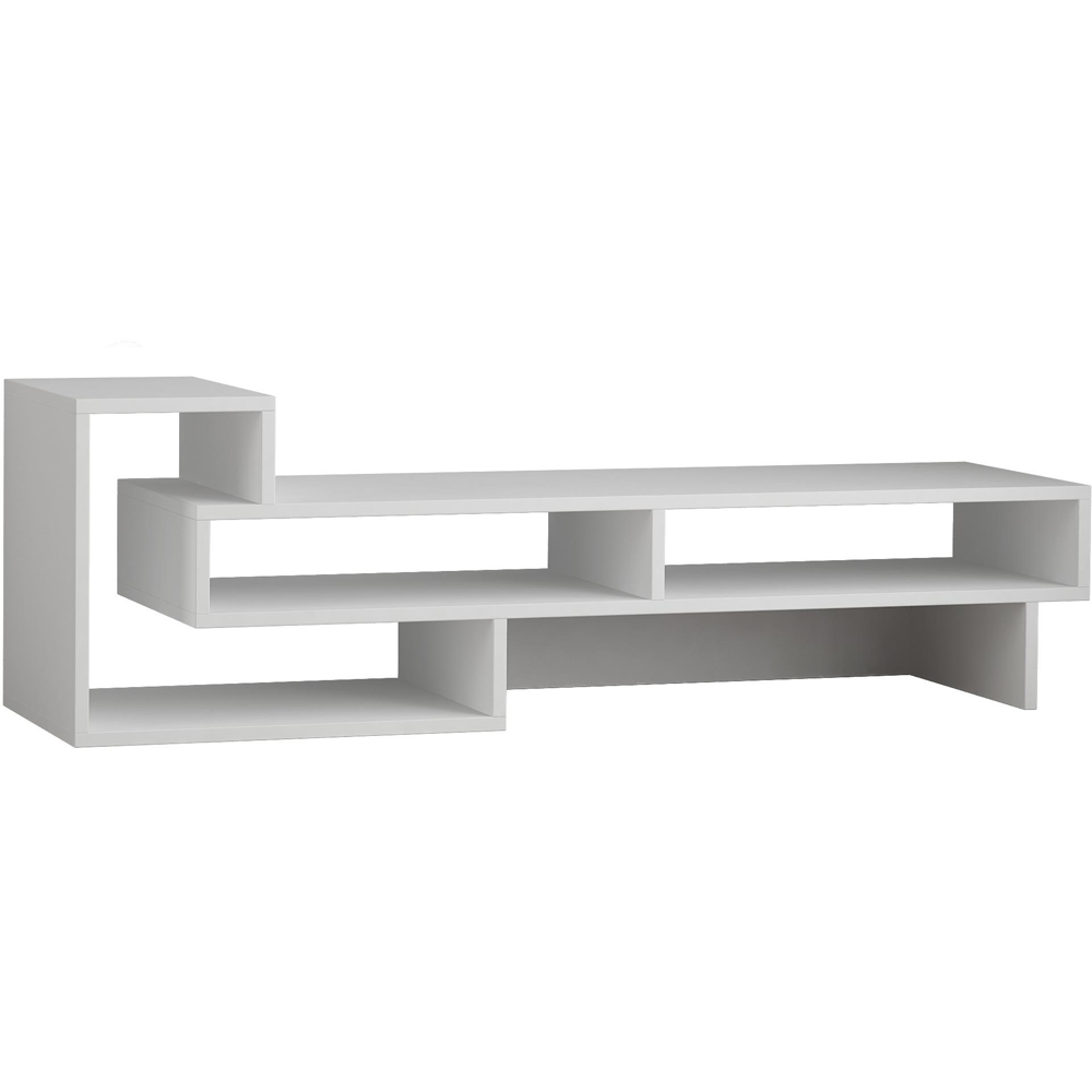 Decortie Tetra White Multimedia Centre TV Unit with Shelves Image 2