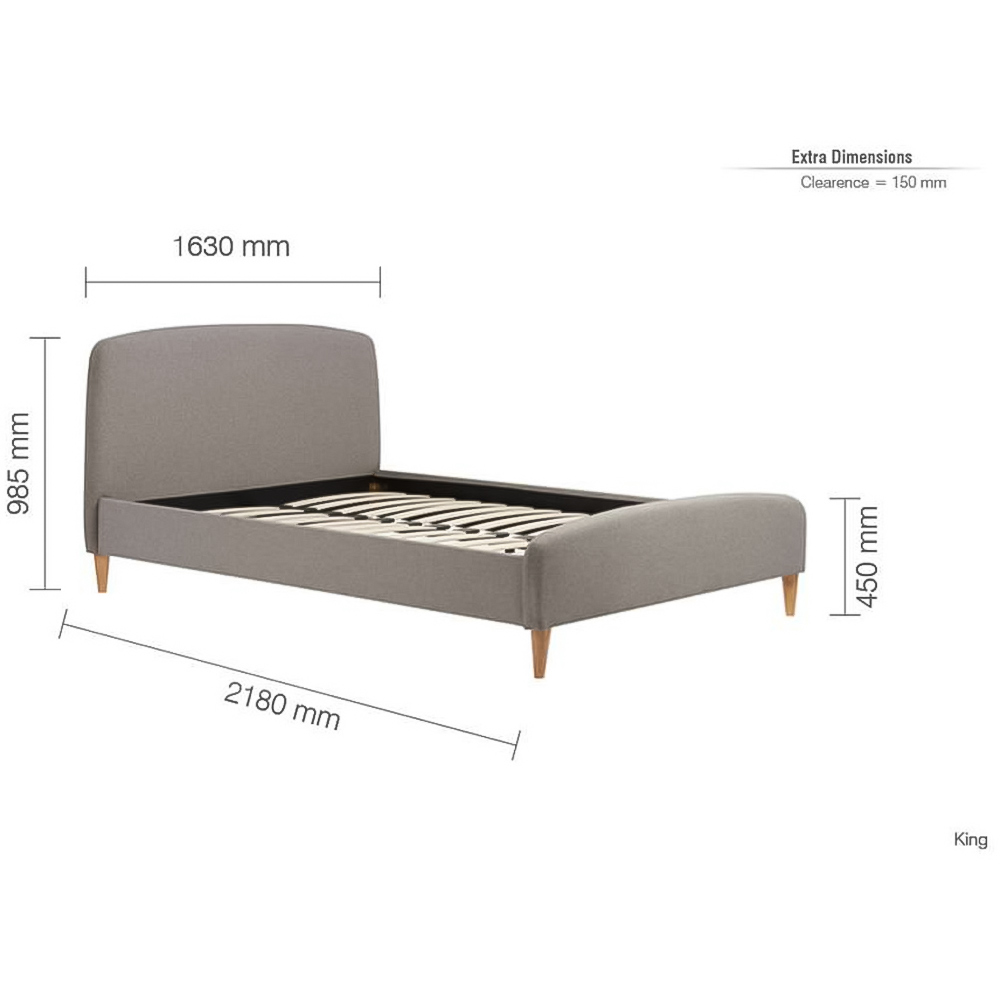 Quebec King Size Grey Bed Image 9