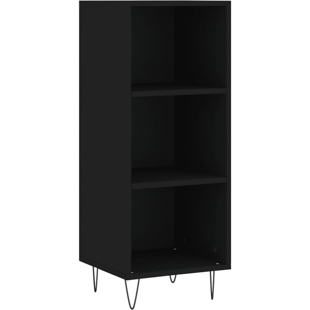 vidaXL 3 Shelf Black Wooden Sideboard Image 2