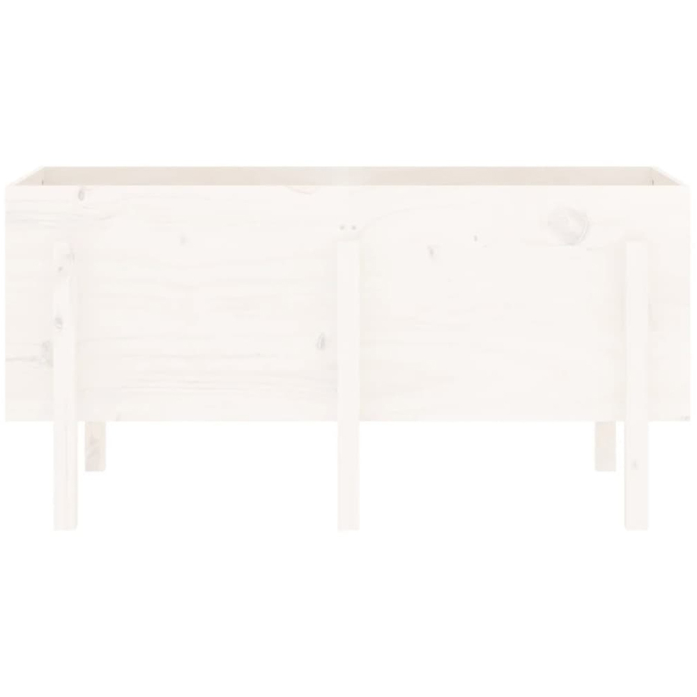 vidaXL White Solid Pine Rectangular Garden Raised Bed 121 x 50 x 57cm Image 4