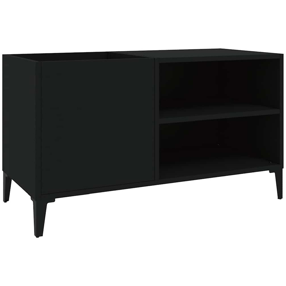 vidaXL 2 Shelf Black Record Cabinet Image 2