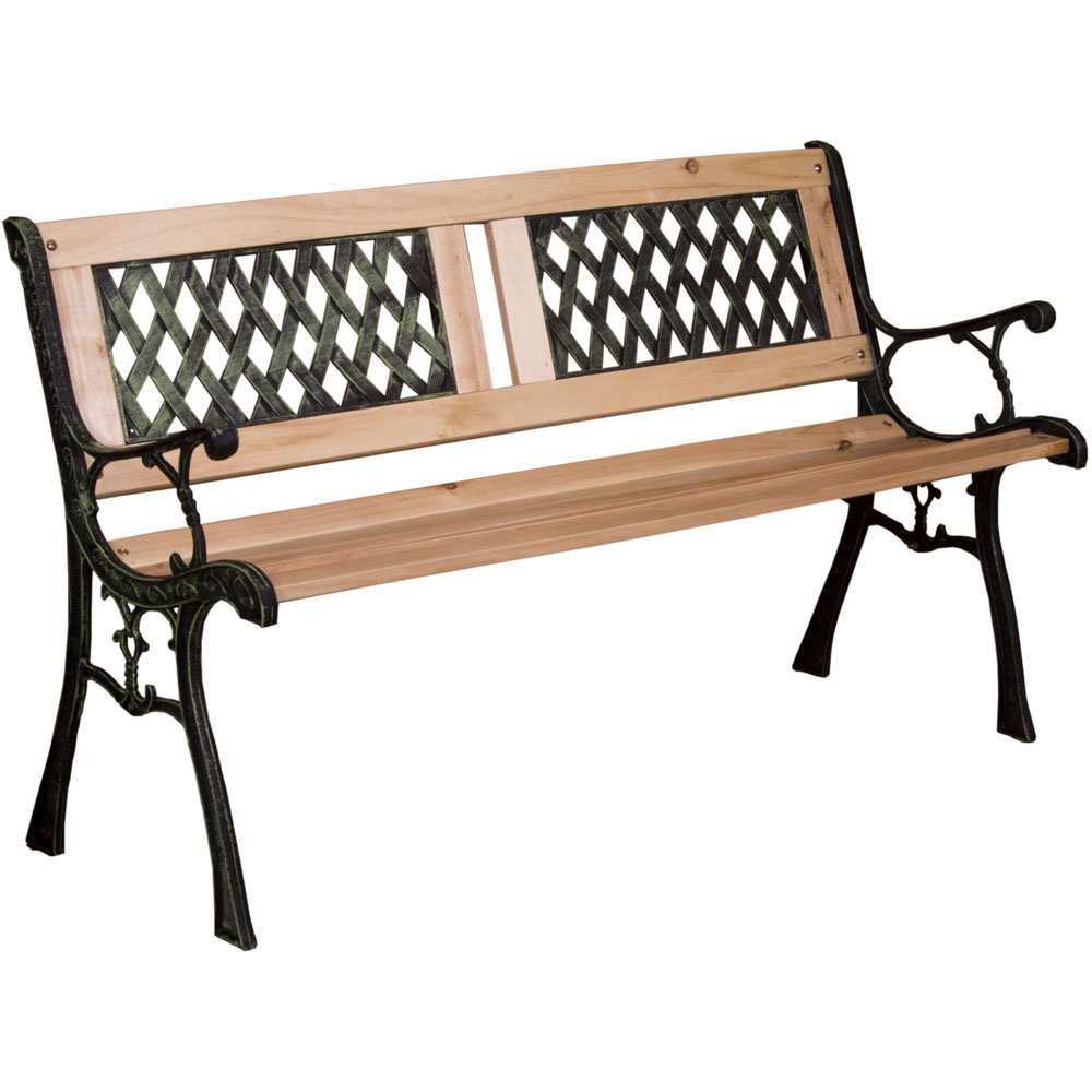 Garden Vida Twin Cross Style Garden Bench Image 2