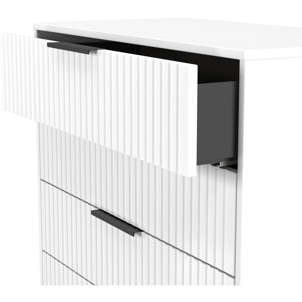 Crowndale Fluted 5 Drawer White Matt Chest of Drawers Ready Assembled Image 6