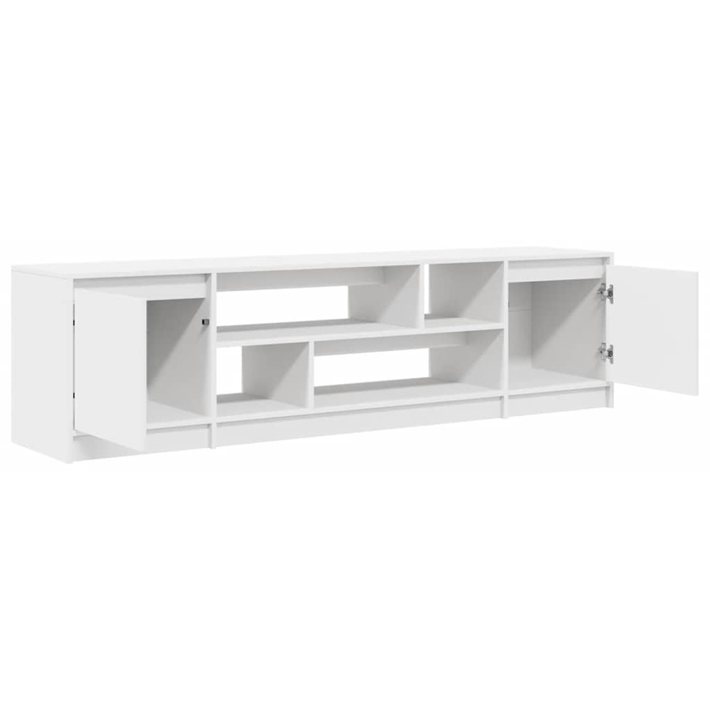 vidaXL 2 Door 4 Shelf White TV Cabinet Image 4