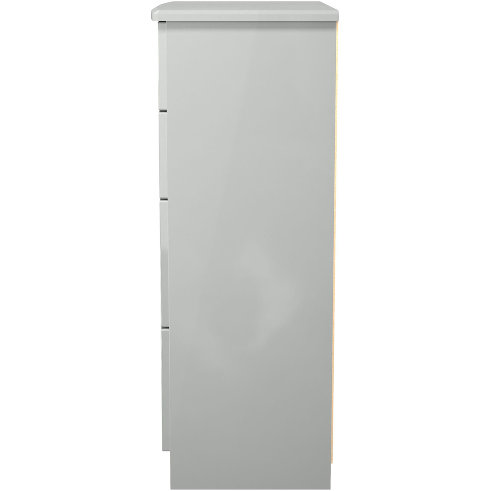 Crowndale Camden 4 Drawer Grey Gloss and Dusk Grey Deep Chest of Drawers Ready Assembled Image 3