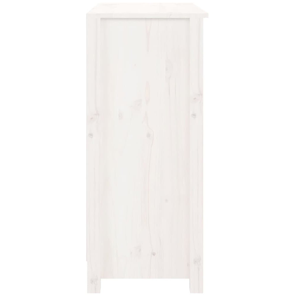 vidaXL 2 Door White Solid Pine Wood Sideboard Image 4
