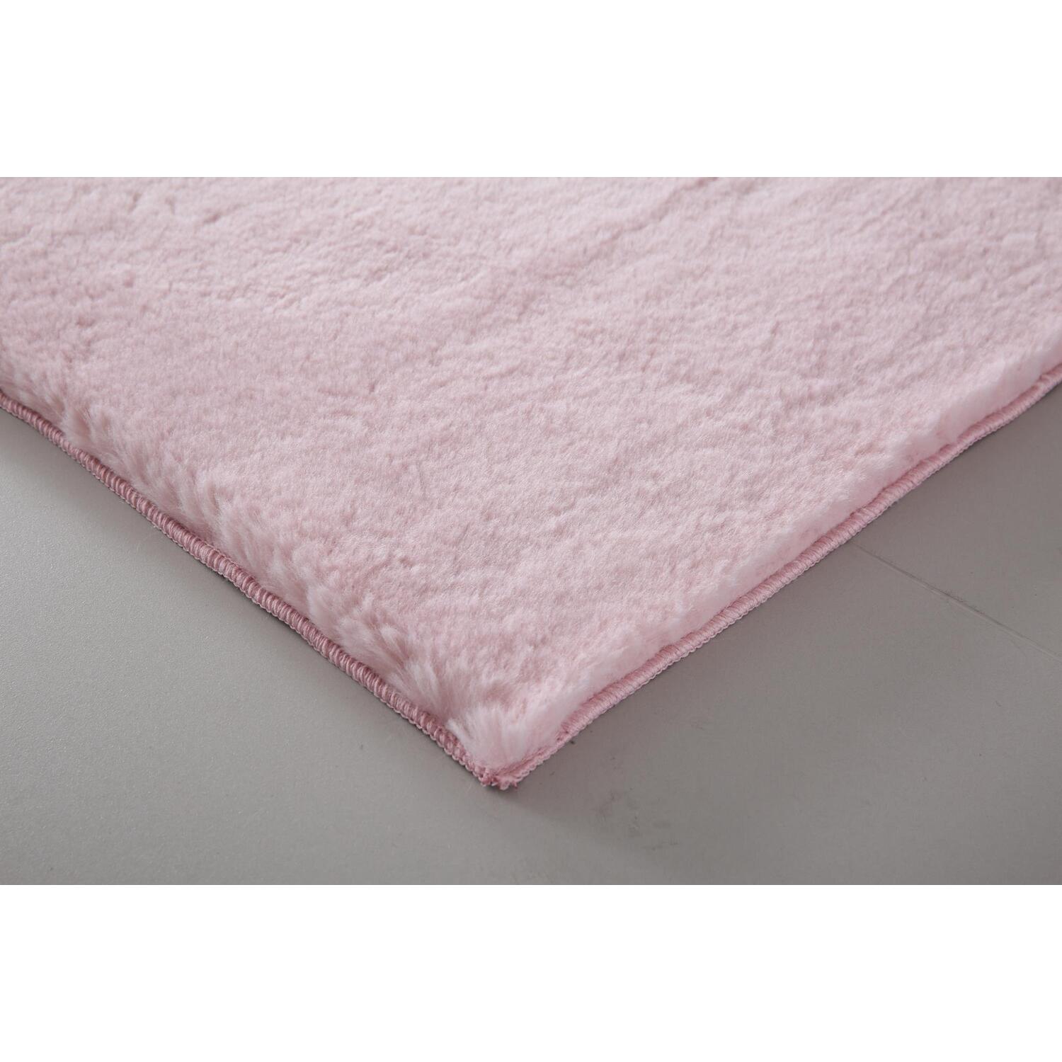 Soft Pink Teddy Rug 150 x 80cm Image 3