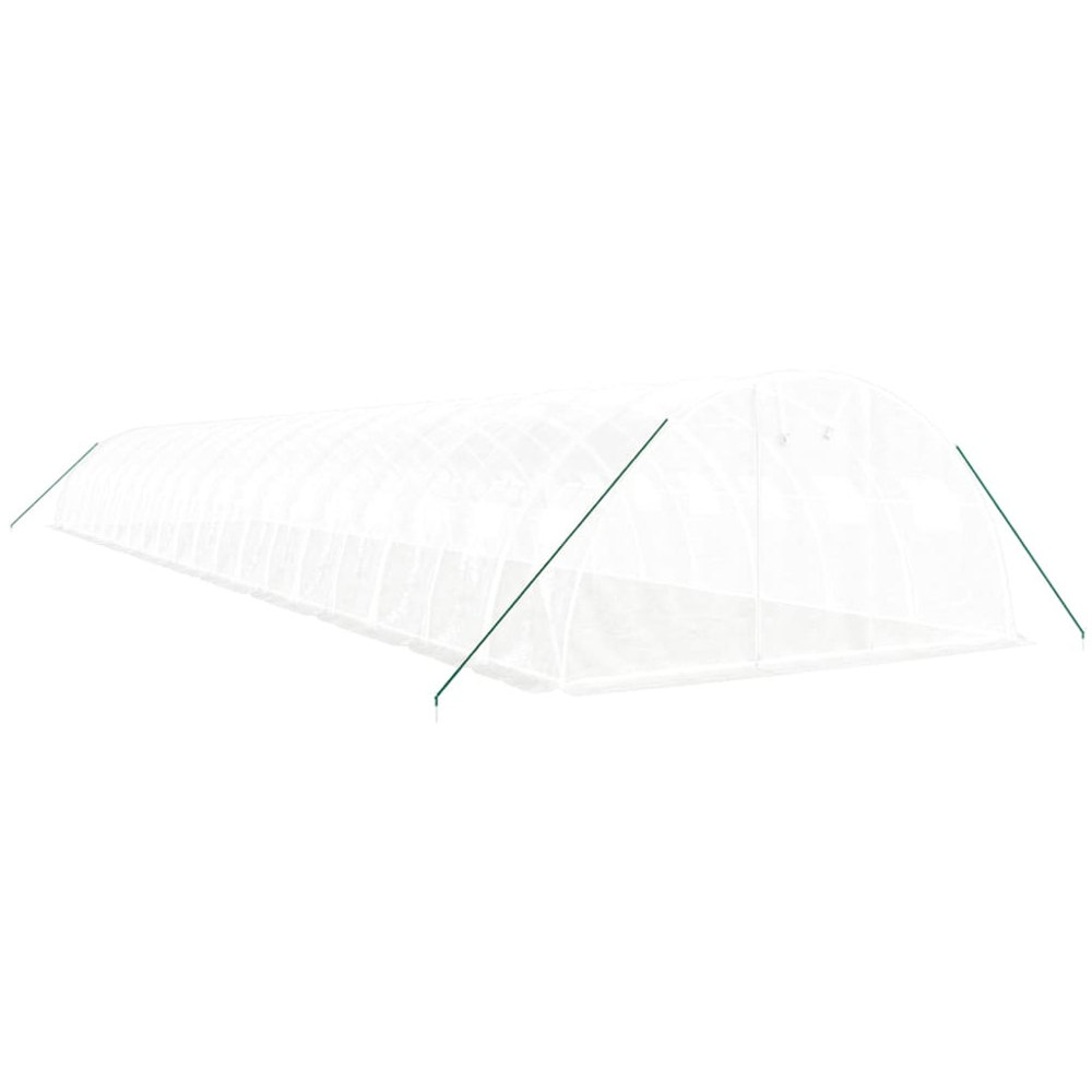 vidaXL White Polyethylene Galvanised Steel Frame 65.6 x 13.1ft Greenhouse Image 2
