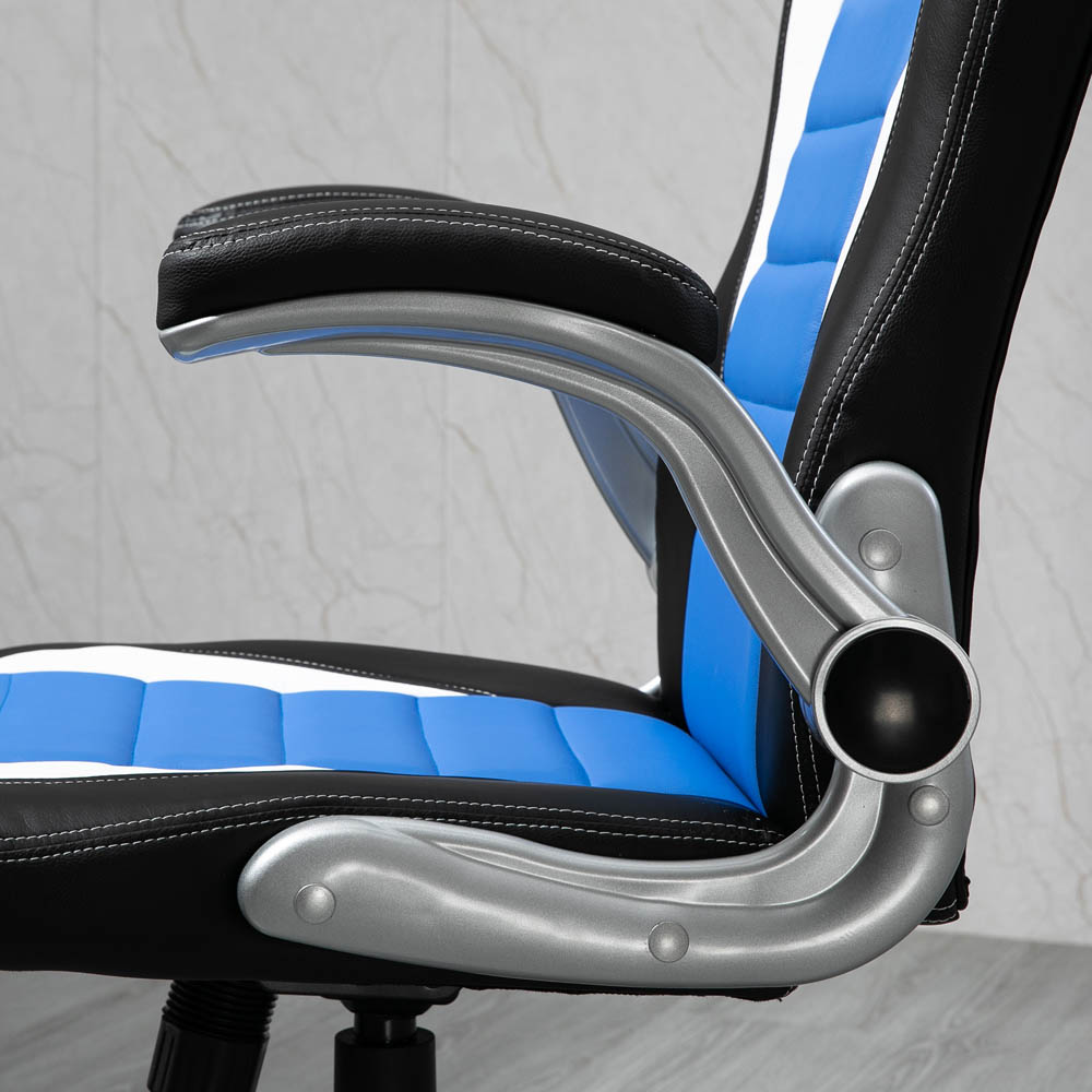 Portland Blue PU Leather Racing Gaming Chair Image 6