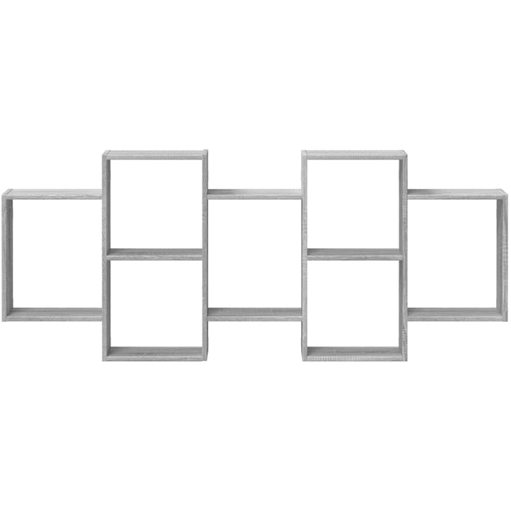 vidaXL 8 Shelf Grey Sonoma Floating Wall Shelf Image 3