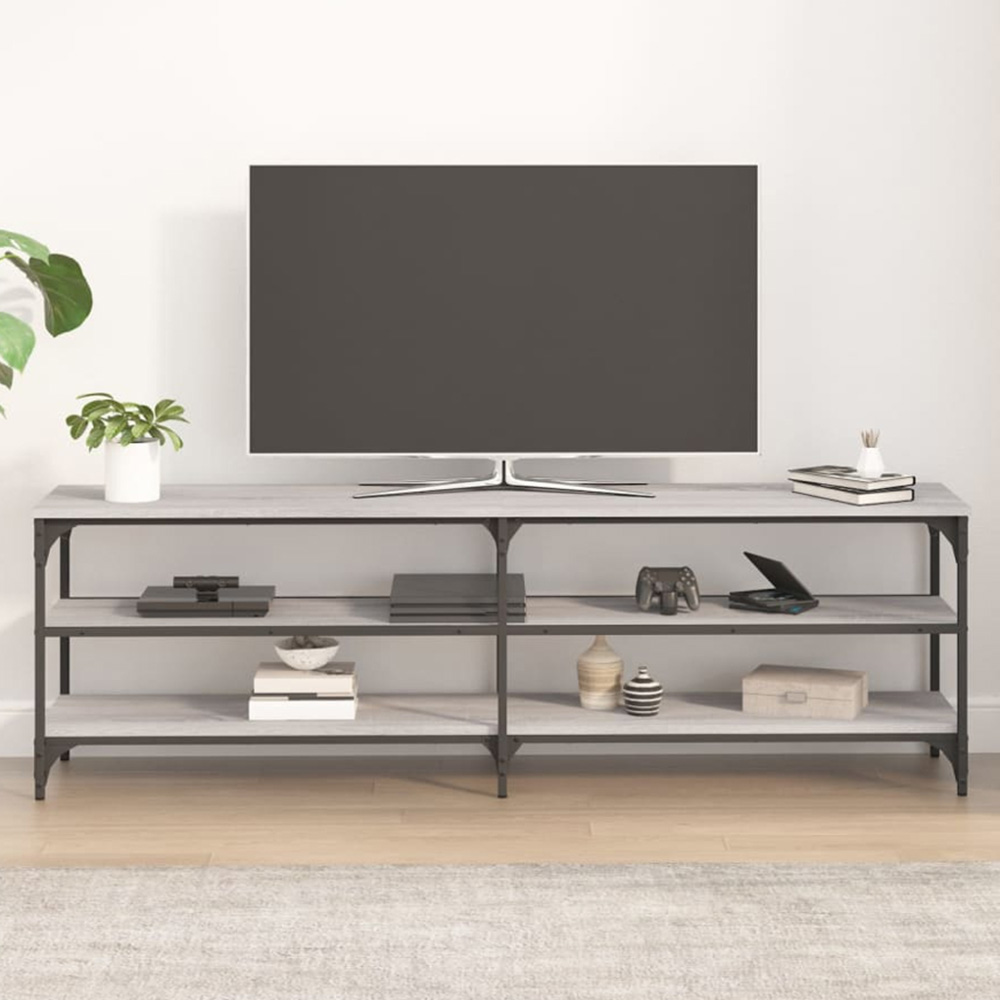 vidaXL 3 Shelf Grey Sonoma TV Cabinet Image 1