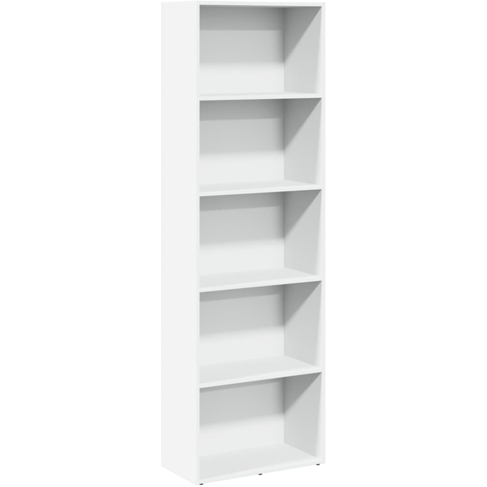 vidaXL 5 Shelf White Bookcase Image 2