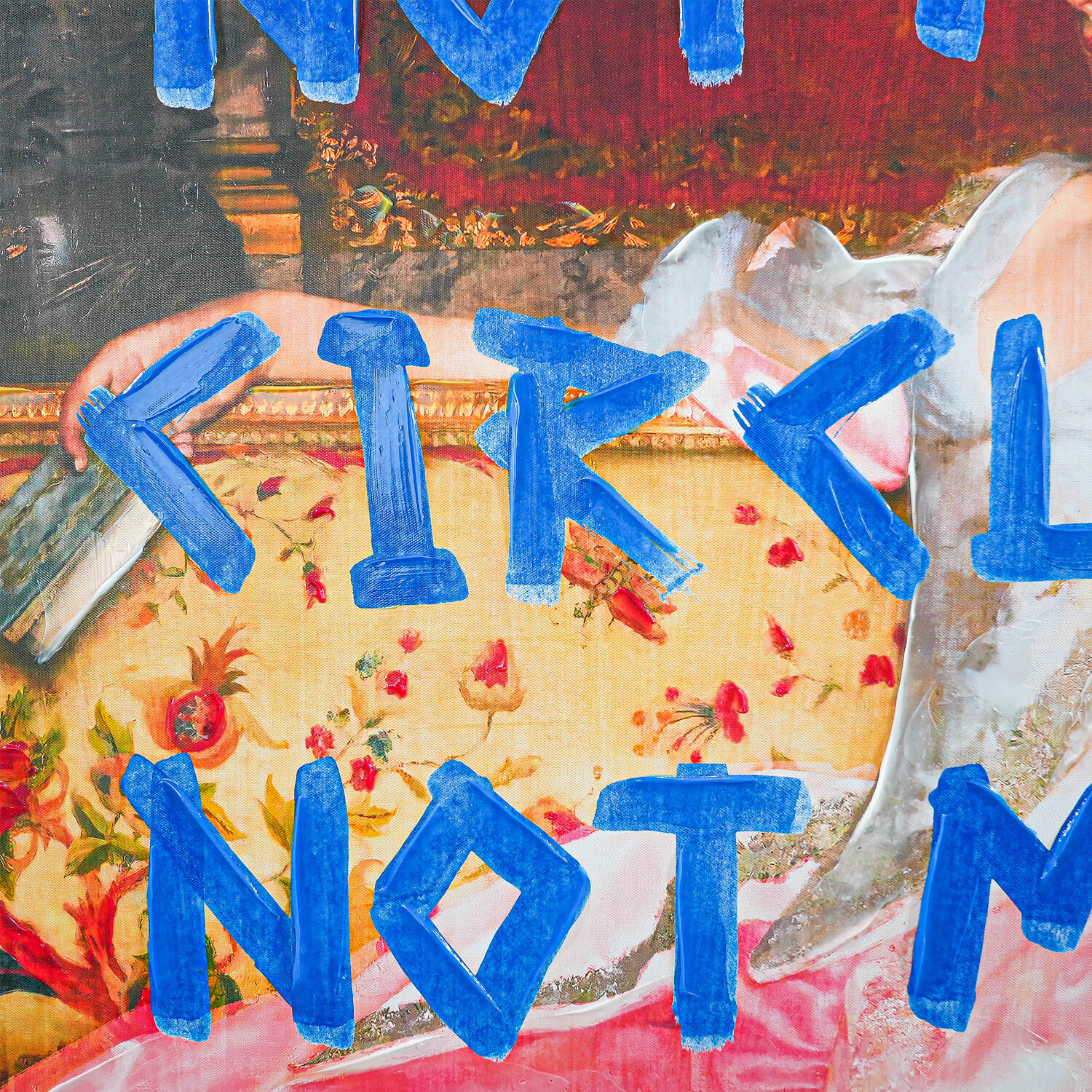 Not My Circus Vintage Hand Painted Canvas Red Image 12