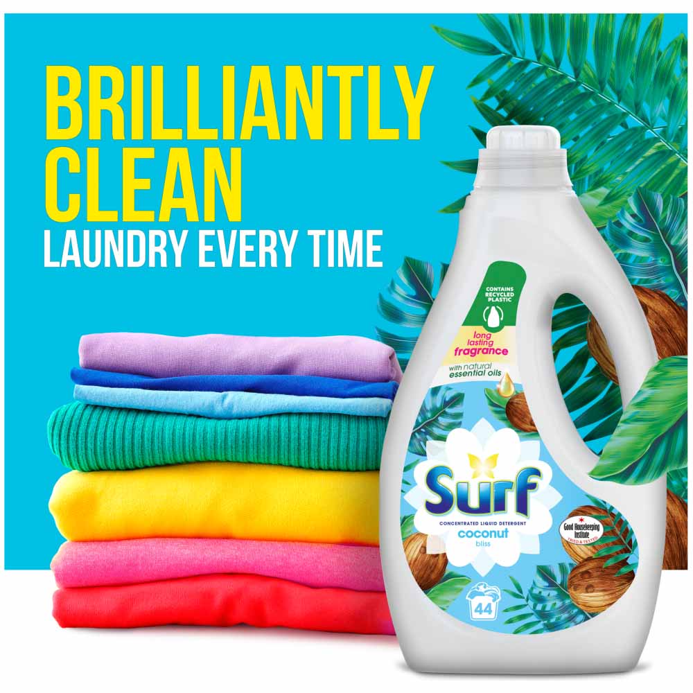 Surf Coconut Bliss Concentrated Liquid Laundry Detergent 44 Washes 1.188L Image 6